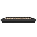 vidaXL Cadre de lit avec lumières LED noir 200x200cm bois d'ingénierie