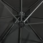 vidaXL Parasol de jardin en porte-à-faux avec mât et lumières LED
