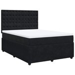 vidaXL Sommier à lattes de lit et matelas Noir 160x200 cm Velours