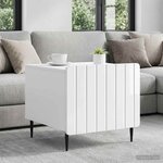 vidaXL Table basse Blanc brillant 49 x 50 x 42 cm Bois d'ingénierie