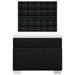 vidaXL Sommier à lattes de lit avec matelas Noir 90x190 cm Tissu