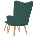 vidaXL Chaise de relaxation avec repose-pied Vert foncé Tissu