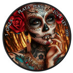 LA CALAVERA Jour des Morts Pièce de monnaie en argent de 1 Once 1 Onza Mexique 2024
