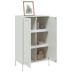 vidaXL Buffet haut blanc 68x39x113 cm acier
