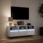 vidaXL Meuble TV mural avec lumières LED blanc 130x31x45 cm
