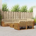 vidaXL Ensemble de canapés d'extérieur 9 Pièces Naturel et Beige