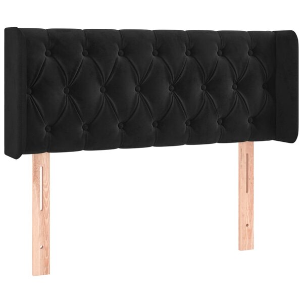 vidaXL Tête de lit avec oreilles Noir 103x16x78/88 cm Velours