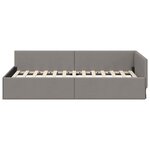 vidaXL Cadre de lit d'angle avec tête de lit Taupe 90 x 190 cm