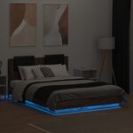 vidaXL Cadre de lit avec LED sans matelas chêne marron 120x190 cm