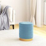 vidaXL Tabouret de rangement rond Bleu clair Velours 31 x 37 cm