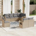 vidaXL Salon de jardin avec coussins 8 Pièces beige résine tressée