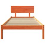 vidaXL Cadre de lit avec tête de lit Brun cire 90 x 200 cm Pin massif