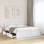 vidaXL Cadre de lit avec tête de lit sans matelas blanc 160x200 cm