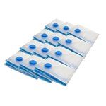 Pack and Move - Lot 12 Housses Rangement Sous Vide - Taille S 50 x 70 cm - Sac de Compression - Vêtements Pull Hiver - Petit Format - Fermeture Zip