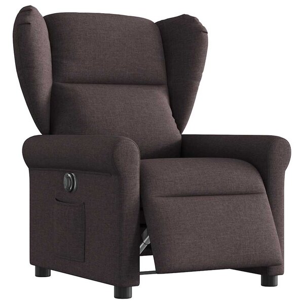 vidaXL Fauteuil inclinable électrique Marron foncé Tissu