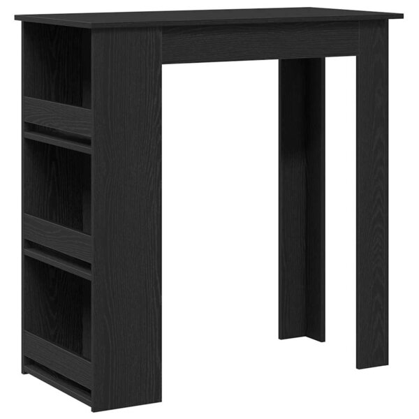 vidaXL Table de bar avec étagère de rangement chêne noir