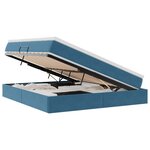 vidaXL Lit avec rangement et matelas Bleu foncé 160 x 200 cm Velours