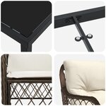 vidaXL Ensemble de Salle à Manger de Jardin 5 Pièces avec Coussins en Rattan Poly Brun