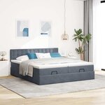 VidaXL Cadre de lit ottoman avec matelas gris foncé 180x200cm velours