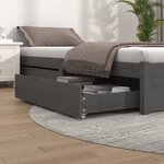 vidaXL Tiroirs de lit 2 Pièces Gris Bois de pin massif