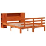 vidaXL Lit bibliothèque sans matelas cire marron 140x190 cm pin massif
