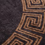 vidaXL Tapis lavable noir et doré Ø 200 cm antidérapant