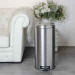 Poubelle de cuisine à pédale urban argent acier inoxydable 30 l