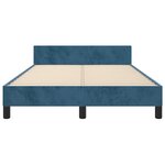 vidaXL Cadre de lit avec tête de lit bleu foncé 120x190 cm velours