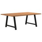 vidaXL Table à manger et bord naturel bois massif chêne rectangulaire