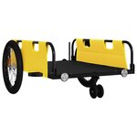vidaXL Remorque de vélo jaune et noir tissu oxford et fer