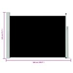 vidaXL Auvent latéral rétractable de patio 120x500 cm Noir