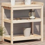 vidaXL Table de rempotage et étagères 82 5x45x86 5 cm bois massif pin