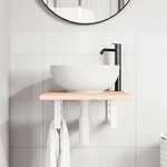 vidaXL Étagère de vasque murale acier et bois de chêne massif