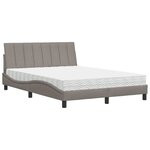 vidaXL Lit avec matelas taupe 140x190 cm tissu