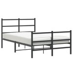 vidaXL Cadre de lit métal sans matelas avec pied de lit noir 120x200cm