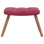 vidaXL Chaise de relaxation avec repose-pied Rouge bordeaux Velours