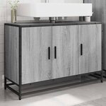 vidaXL Armoire de lavabo de salle de bain sonoma gris 90x33x60 cm