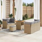 vidaXL Ensemble de canapé de jardin 8 Pièces beige et gris clair