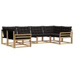 vidaXL Ensemble de canapés d'extérieur 6 Pièces Blanc et noir