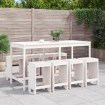 vidaXL Ensemble de bar de jardin 9 Pièces blanc bois de pin massif