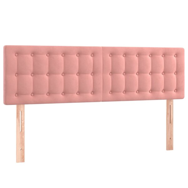 vidaXL Têtes de lit 2 Pièces Rose 72x5x78/88 cm Velours