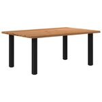 vidaXL Table à manger marron clair bois de chêne massif rectangulaire