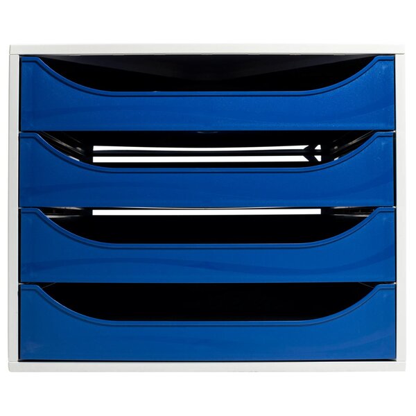 Module De Classement Ecobox Office 4 Tiroirs - Bleu Nuit - Exacompta
