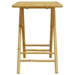 vidaXL Ensemble de bistro pliante 3 Pièces et coussins blanc crème bambou