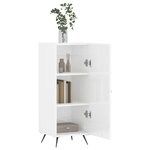 vidaXL Buffet Blanc brillant 34 5x34x90 cm Bois d'ingénierie