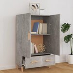 vidaXL Buffet haut Gris béton 70x31x115 cm Bois d'ingénierie