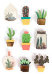 9 Stickers Cactus Effet 3D - 40