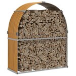 vidaXL Porte-bûches aspect bois 120x45x140 cm acier galvanisé
