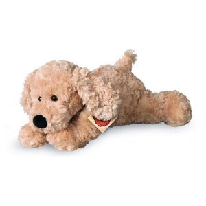 Peluche chien souple beige 28cm