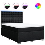 vidaXL Sommier à lattes de lit avec matelas Noir 140x190 cm Tissu